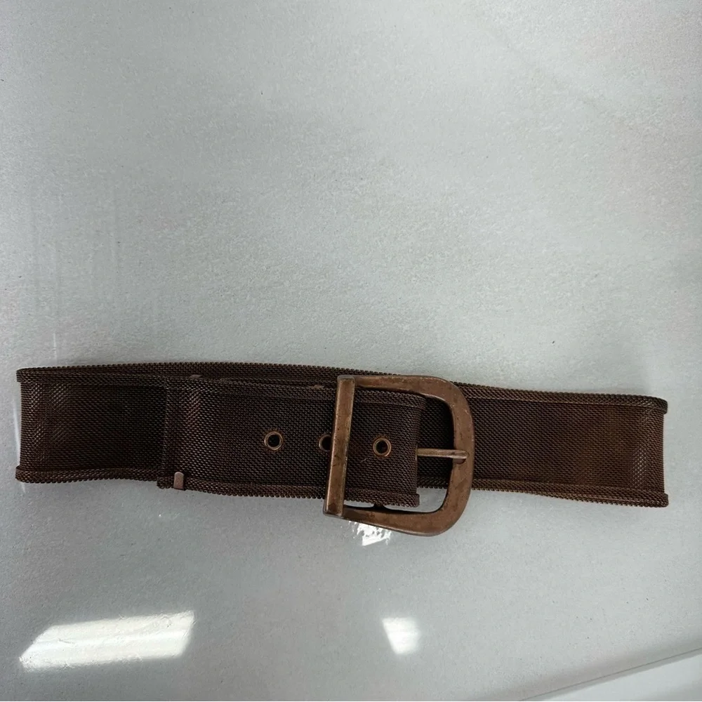 Belt Cooper Tone Metal Mesh Steampunk Grommet Belt  36 unisex grunge costume
